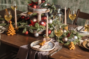 Add greenery to the Christmas table
